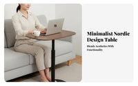 rotating Top Adjustable C-Shaped Table Multi-Functional Household Furniture Space-Saving Design Easy to Assemble for Home Office Workers, Students, Apartment Dwellers, Living Room, Bedroom, Small areas