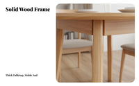 Thickened Tabletop Solid Rubberwood Table Stable Base Design Round Wooden Dining Table Multi-Purpose Household Furniture Easy to Assemble for Families, Homeowners, Restaurant Owners, Cafe, Breakfast Nook, Home Office