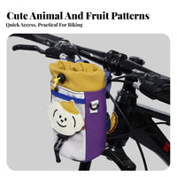Multi-Functional Storage Cartoon Bike Handlebar Bag Secure Attachment Bike Handlebar Bag Universal Fit for Cyclists, Commuting, Trail Riding