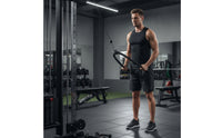 Tricep Rope Black Triceps Rope with End Caps Twisted Heavy-Duty for Bodybuilders, Strength Training, Home Gym