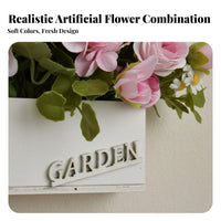Wall Mounted Flower Pot Stylish Design Hanging Artificial Flower Basket Low Maintenance House Shaped Wall Planter for Living Room, Restaurant, Bedroom