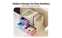 Stackable Desk Shelf with Drawer Space-Saving 2-Tier Organizer Stand