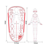 2 Pieces Plastic Fashion Design Template with Figure Outlines Flat Human Body Drawing Template Easy to Use Fashion-Figure Ruler Clear Scale for Students