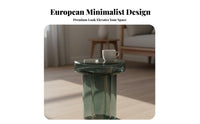 Round Glass Side Table Nordic Design Small Coffee Table Minimalist for Balcony, Bedroom, Office