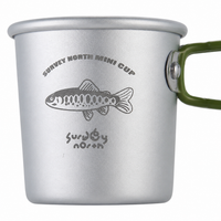 Collapsible Aluminum Drinking Cup 300ml, Travel Mug with Carabiner and Lanyard, Compact Foldable Cup for Camping, Hiking, Picnic