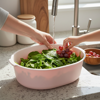 Multi-layer Thickened Draining Basket for Kitchen, Large Capacity Washing Basin, Multifunctional Plastic Strainer