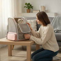 Pet Backpack Carrier Breathable Pet Carrier Backpack Structured Ventilated for Travel, Vet Visits
