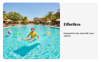 Long-Lasting PVC Material Inflatable Water Raft Leak-Proof Inflation Valve Inflatable Pool Mattress Supportive Headrest Floating Air Bed Portable Design for Adults, Children, Beach, Lake, Vacation