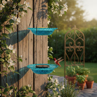 Easy to Hang Hummingbird Water Fountain Decorative Cascading Bird Fountain Lightweight Hanging Bird Bath Weather Resistant for Garden, Outdoor, Patio
