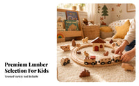 Wooden Train Set Scenery Pieces Wooden Railway Toy Creative Play Railroad Playset for Children