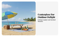 Foldable Design Octagonal Folding Table Set with Umbrella Portable Outdoor Furniture all-season Use Easy to Clean for Campers, Families, Homeowners, Camping, Beach, Garden, Backyard