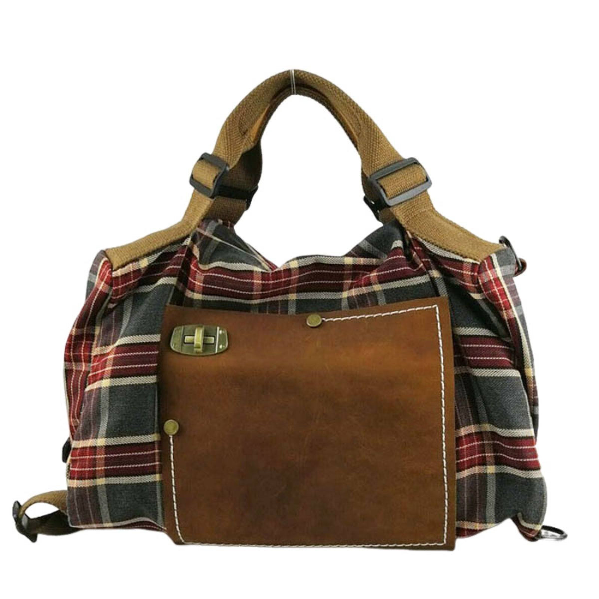 Multi Way Tote Backpack Vintage Design Multi Way Shoulder Tote Adjustable Straps Convertible Backpack Purse for Students, Shopping, School