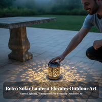 Wrought Iron Solar Hummingbird Lantern Vintage Design Hummingbird Solar Lantern Waterproof for Patio, Balcony, Pathway