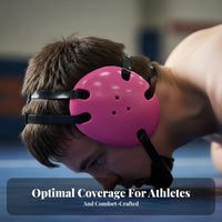 Soft Chin Cup Wrestling Headgear Adjustable Straps Jiu Jitsu Ear Guard Secure Fit MMA Ear Protector Shock-Absorbing for Wrestlers, Grapplers, Young Athletes, Sparring, Training, Competition