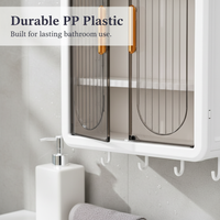 Wall-Mounted Bathroom Storage Cabinet with Magnetic Closure, Dustproof Organizer for Home Toilet
