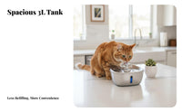 3L Large Capacity Cat Water Fountain LED Light Automatic Pet Water Fountain Silent Operation for Cats, Dogs