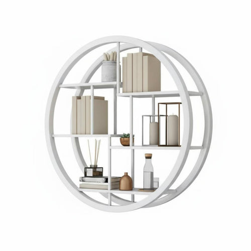 Wall-Mounted Display Shelf Nordic Design Wire Frame Floating Shelf Multi-Functional Minimalist Design for Renters, Study
