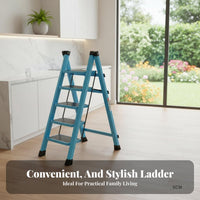 Foldable Folding Step Ladder Space Saving Portable Household Ladder Multi-Functional Lightweight Step Stool Anti-Slip Pedal for Homeowners, Seniors, DIY Enthusiasts, Indoor, Office, Garage, Closet