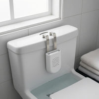 Embossed Cutout Pattern Toilet Tank Tablet Holder Metal Hook Toilet Cleaner Tablet Holder Plastic Body