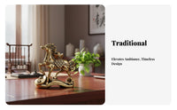 Intricate Details Chinese Astrological Horse Ornament Artisanally Made Feng Shui Wealth Horse Compact Design for Living Room, Office