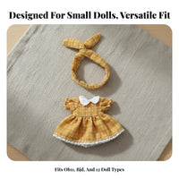 Doll Clothes Lace Trim 1/12 Scale Clothes 1/12 Scale Doll Dress Set for Hobbyists, Dollhouse Play