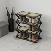 Accordion Shoe Stand Installation Foldable Shoe Rack Space Saving for Entryway, Dorm Room, Closet