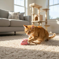 Automatic Moving Rechargeable Feline Mouse Toy Realistic Sound Interactive Feline Mouse Obstacle Avoidance for Cats, Indoor