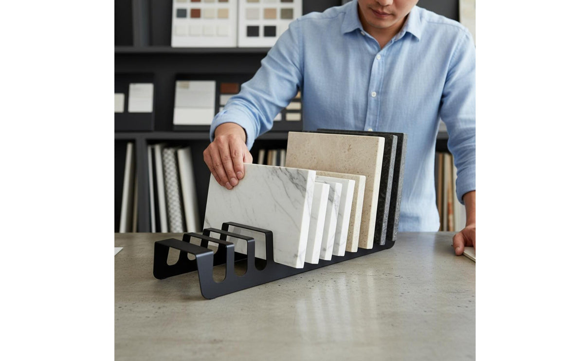 Tile Sample Display Rack Stable Design Multi-Compartment Sample Organizer Ceramic Tile Organizer Long-Lasting Construction
