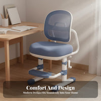 Spinal Support Adjustable Kids Study Chair Sturdy & Safe Construction Ergonomic Student Study Chair Anti-Slip Feet High-Density Foam Padding for Students, Girls, Parents, Studying, Homework, Bedroom, Playroom