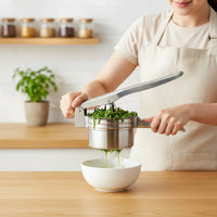 Dumpling Filling Water Extractor Multi Functional Stainless Steel Food Press Non Slip Handle Manual Vegetable Press for Chefs, Restaurant