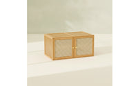 Cabinet with Cane Front Modular Stackable Storage Cabinet Rattan Stackable Storage Unit for Small Areas, Living Room, Study