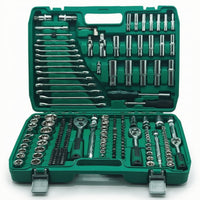 Versatile Automotive Repair Tool Kit Organized Mechanic Tool Set Portable Socket Set with Case Compatible for Workshop