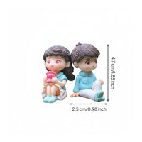 Cute Design Couple Figurine Handmade Miniature People Figures Decorative Object for Potted Plant