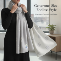 Jacquard Iris Thickened Scarf Shawl for Women - Versatile Warm Neck Wrap & Air Conditioning Blanket