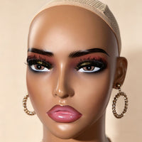 Black Mannequin Head for Wig Display, European and American Skin Tone, PVC