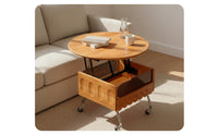 Lift Top Storage Coffee Table Solid Wood Construction Lift-Elevating Coffee Table Multi-Functional Mobile Storage Trolley for Bedroom, Home Office