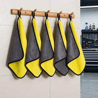 Dual-Sided Cleaning Cloth Car Drying Towel, 30cm X 40cm Microfiber Cloths for Car Accessories, Thick Coral Fleece for Quick-Dry and Polishing