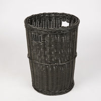 Hand-Woven Rattan Laundry Hamper with Lid, Round Storage Basket for Bathroom and Guest Room