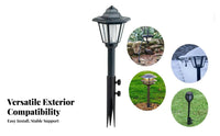 4 Pieces Adjustable Torch Stake Powder Coated Metal Torch Stake Solar Lamp Replacement Post Weather Resistant for Patio