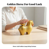 Alloy Material Rotating Yuanbao Horse Figurine Ideal Gift Wealth Horse Ornament for Business Owners, Office, Desk