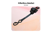 4 Pieces Tangle Tangle-Resistant Heavy Duty Ratchet Tie-down Quick Release Mechanism Retractable Ratchet Strap S-Hooks for Truck Drivers