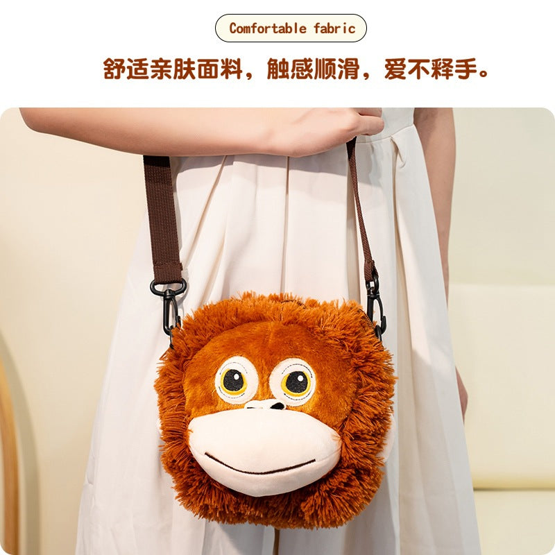 Gorilla Backpack Plush Toy, Long-Armed Monkey Stuffed Animal, Shoulder Bag