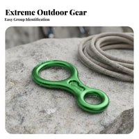 35KN High Strength Figure 8 Descender Lightweight Aluminum Alloy Rescue 8 Descender Effortless Rope Action Large Belay Device Easy Lock-Secure for Rock Climbers, Mountaineers, Canyoneers, Mountaineering, Working at Height, Caving