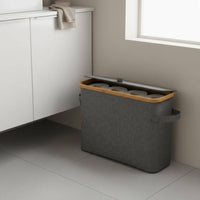 Water Resistant Textile Toilet Roll Holder Bathroom Tissue Storage Bin Slim Storage Basket with Lid for Small Areas