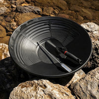 Three-Zone Gold Panning Kit Riffled Gold Pan with Shovel Dual Riffle Beginner for Prospectors, Hobbyists, Outdoor Prospecting, Riverbeds, Creeks