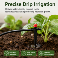 Automatic Drip Irrigation System Kit, 10.05m Black Micro Drip Irrigation System, Quick Connect Plant Watering Devices for Garden