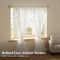 DIY Accessory 1:12 Scale Lace Curtain Scalloped Border 1:12 Scale Window Drapes Handmade for Crafters, Dioramas, Model Room