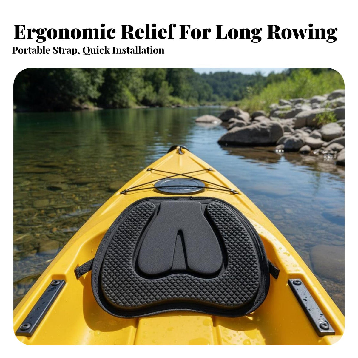 Padded Kayak Seat with Rear Support Comfortable Padded Kayak Seat Watersport Gear Portable Lightweight for Small Boat Ists