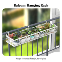 Space-Saving Hanging ing Planter Double hanger Design over-the Plant planter holder long-ultimateing Metal Frame blossom Pot Holder Easy Installation for Apartment Dwellers, Gardeners, Homeowners, Balcony, Patio, Fence