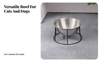 Anti-Tip Stainless Steel Pet Bowl Easy to Clean Mess Proof Pet Bowls Long-Lasting Construction for Dogs, Senior Pets